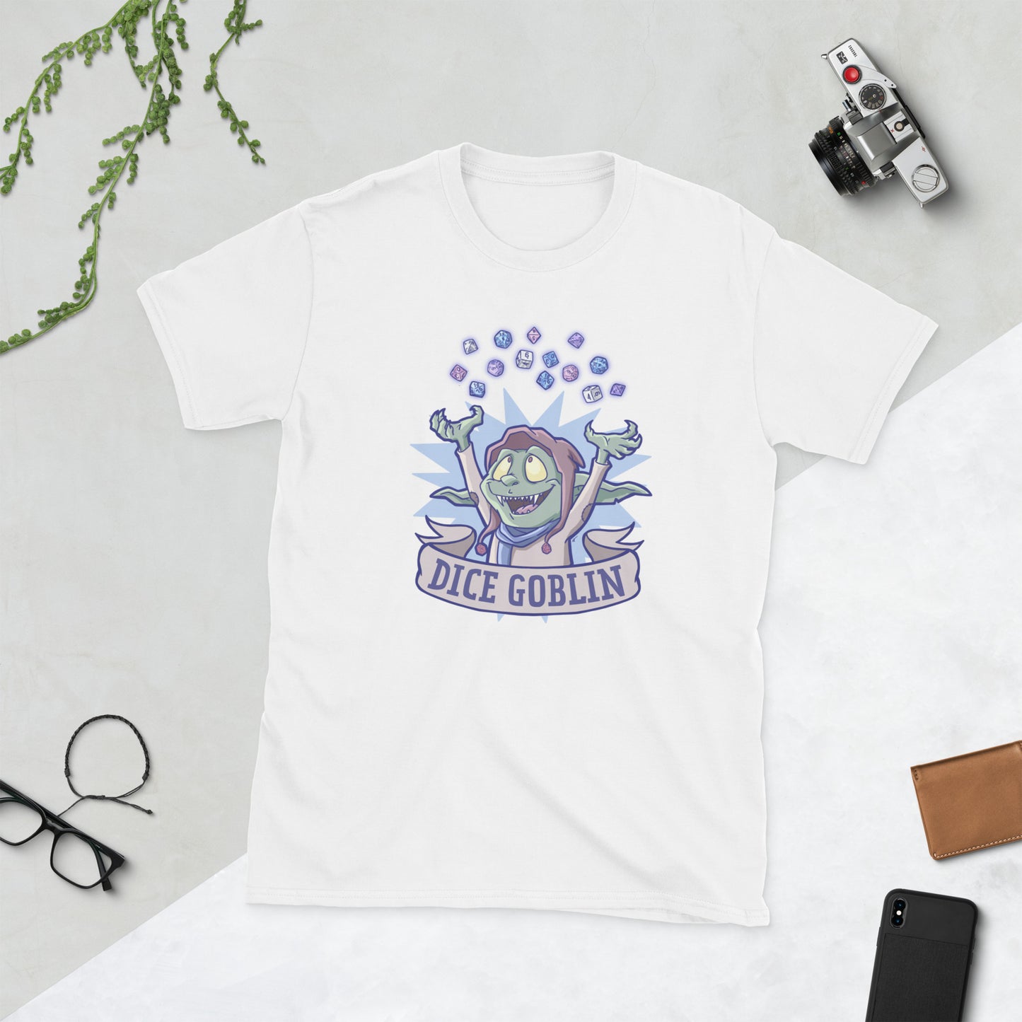 Dice Goblin Short-Sleeve Unisex T-Shirt Level 1 Gamers White S