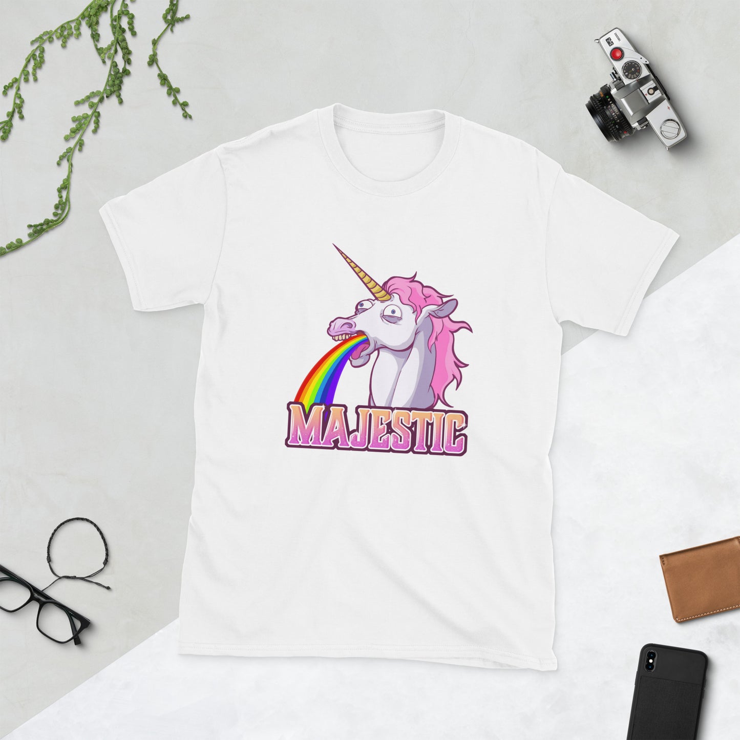 Majestic Unicorn Short-Sleeve Unisex T-Shirt Level 1 Gamers White S