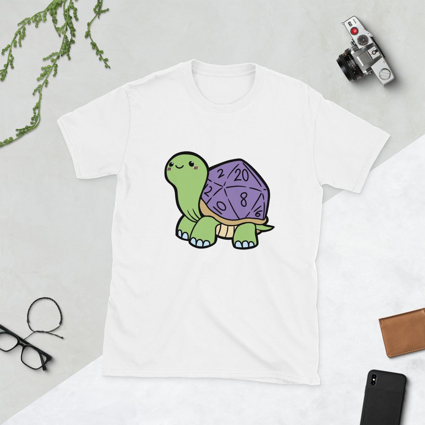 D20 Turtle Short-Sleeve Unisex T-Shirt Level 1 Gamers White S