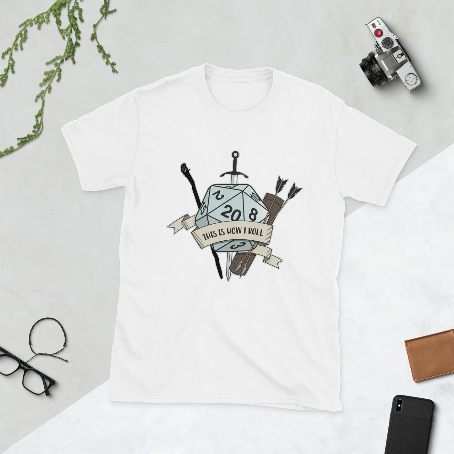 This Is How I Roll Short-Sleeve Unisex T-Shirt Level 1 Gamers White S