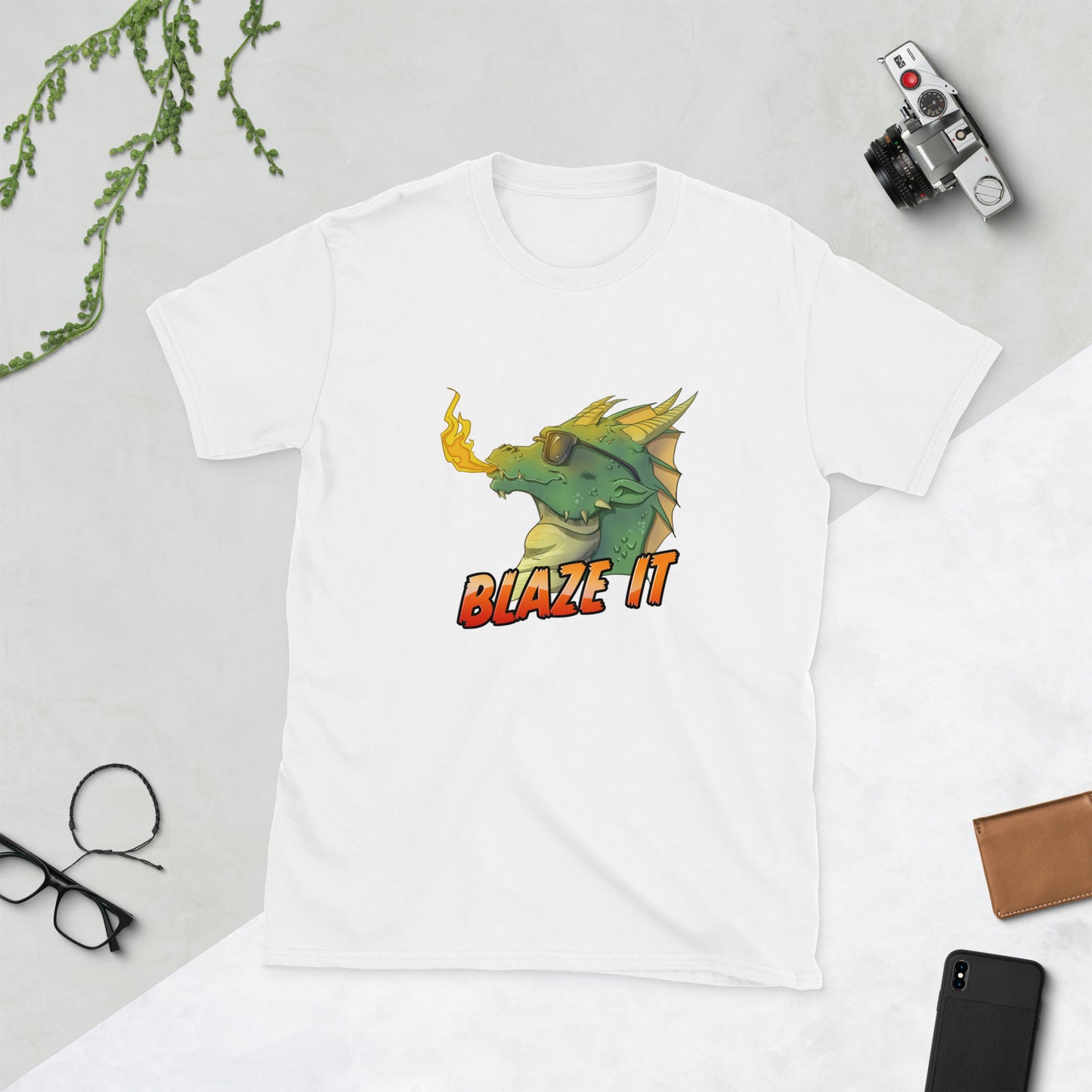 Blaze It Short-Sleeve Unisex T-Shirt Level 1 Gamers White S