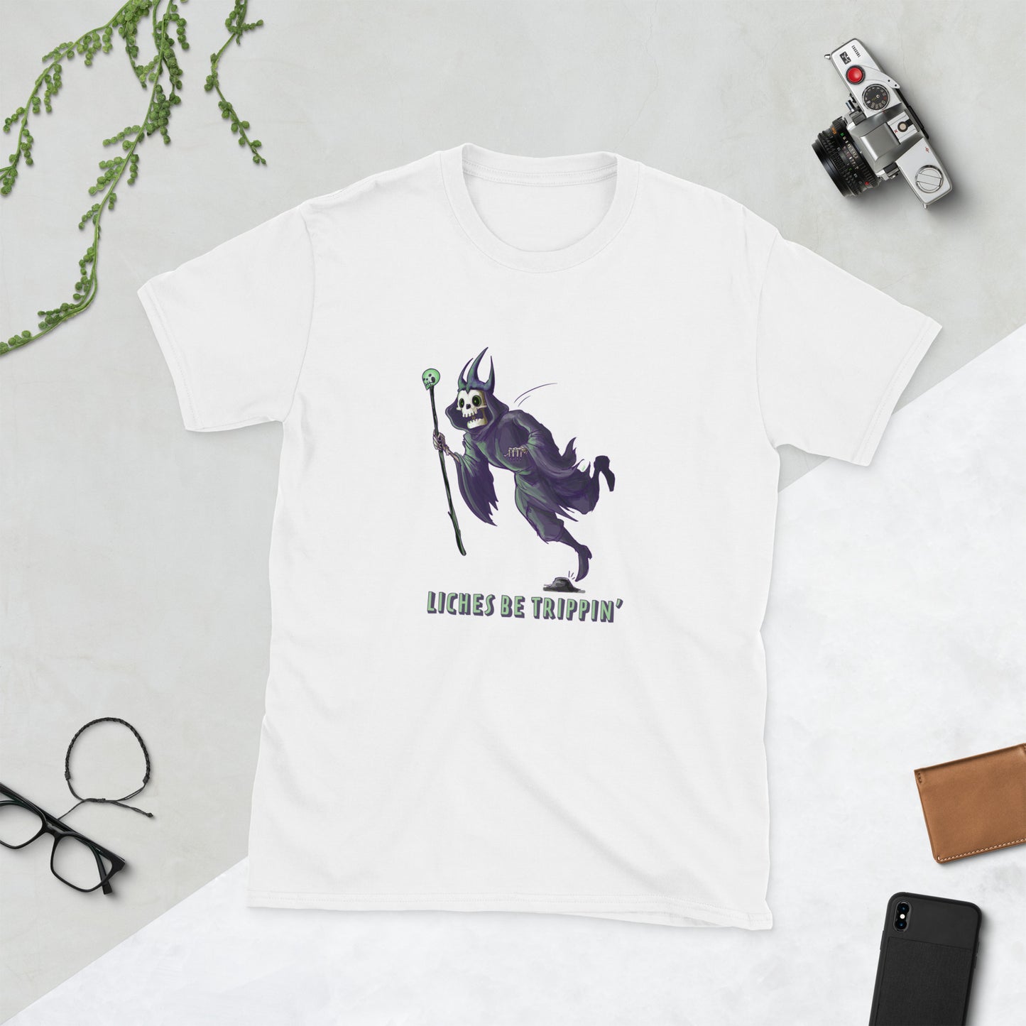 Liches Be Trippin' Short-Sleeve Unisex T-Shirt Level 1 Gamers White S
