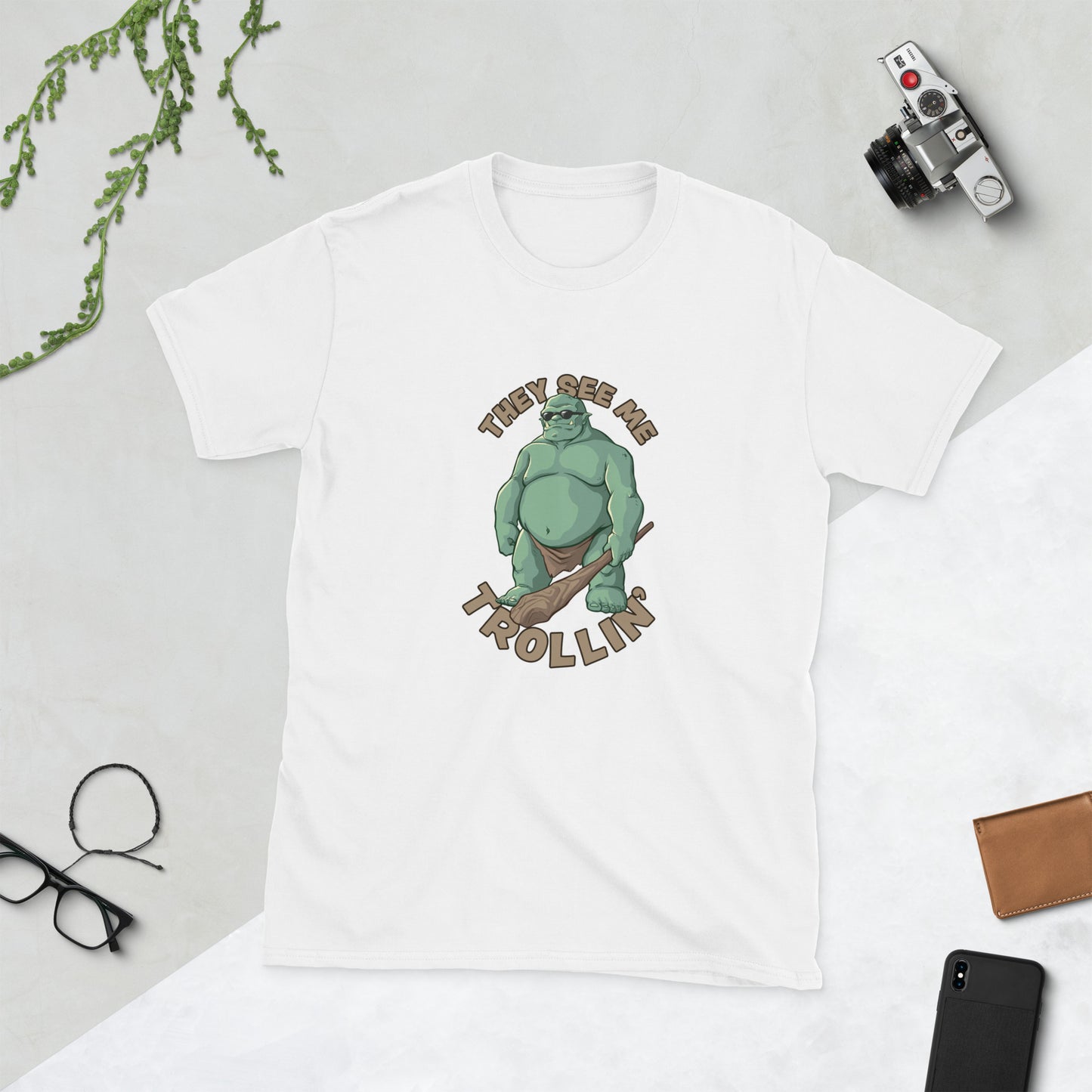 Trollin' Short-Sleeve Unisex T-Shirt Level 1 Gamers White S