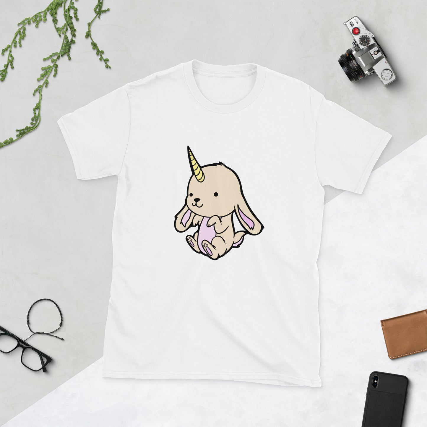 Almiraj (Unicorn Bunny) Short-Sleeve Unisex T-Shirt Level 1 Gamers White S