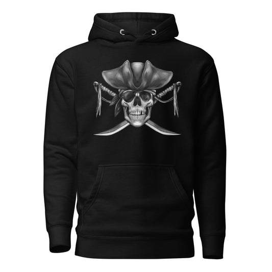 Pirate Jolly Roger Flag Unisex Hoodie  Level 1 Gamers Black S