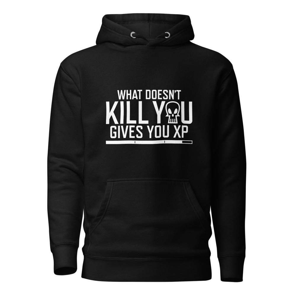 What Doesn't Kill You Gives You XP Unisex Hoodie Level 1 Gamers Black S