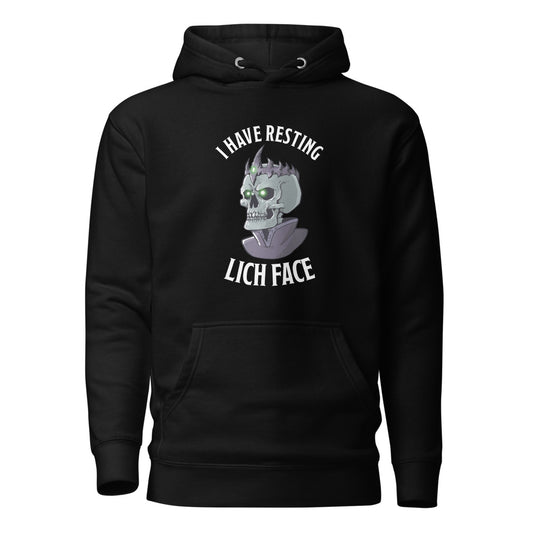 I Have Resting Lich Face Unisex Hoodie  Level 1 Gamers Black S