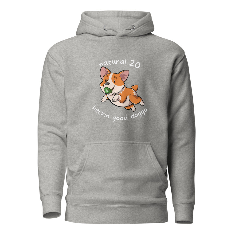 Heckin Good Doggo (Corgi) Unisex Hoodie Level 1 Gamers Carbon Grey S