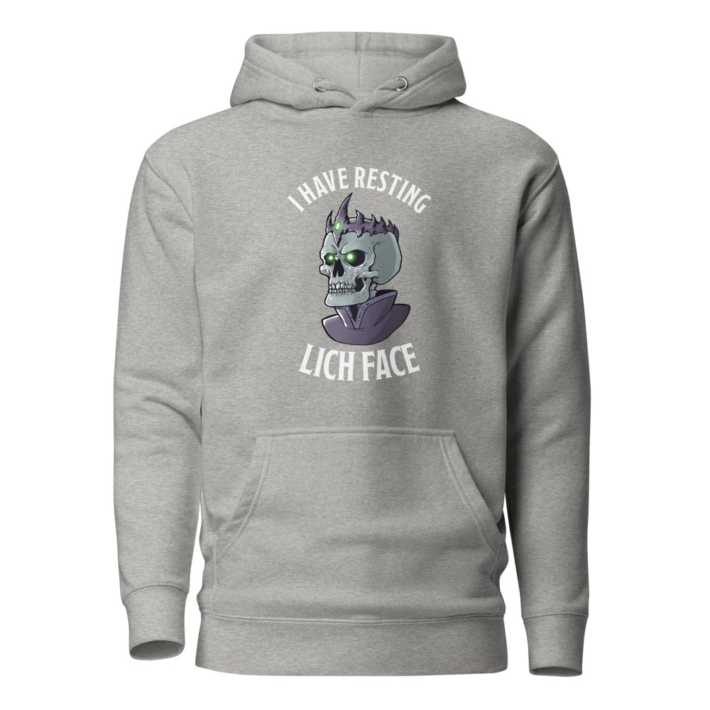 I Have Resting Lich Face Unisex Hoodie  Level 1 Gamers Carbon Grey S