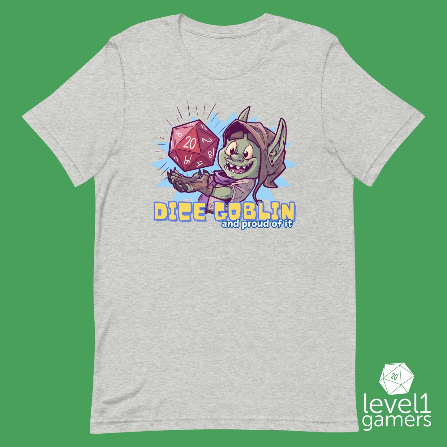 Proud Dice Goblin Unisex t-shirt Level 1 Gamers Athletic Heather XS
