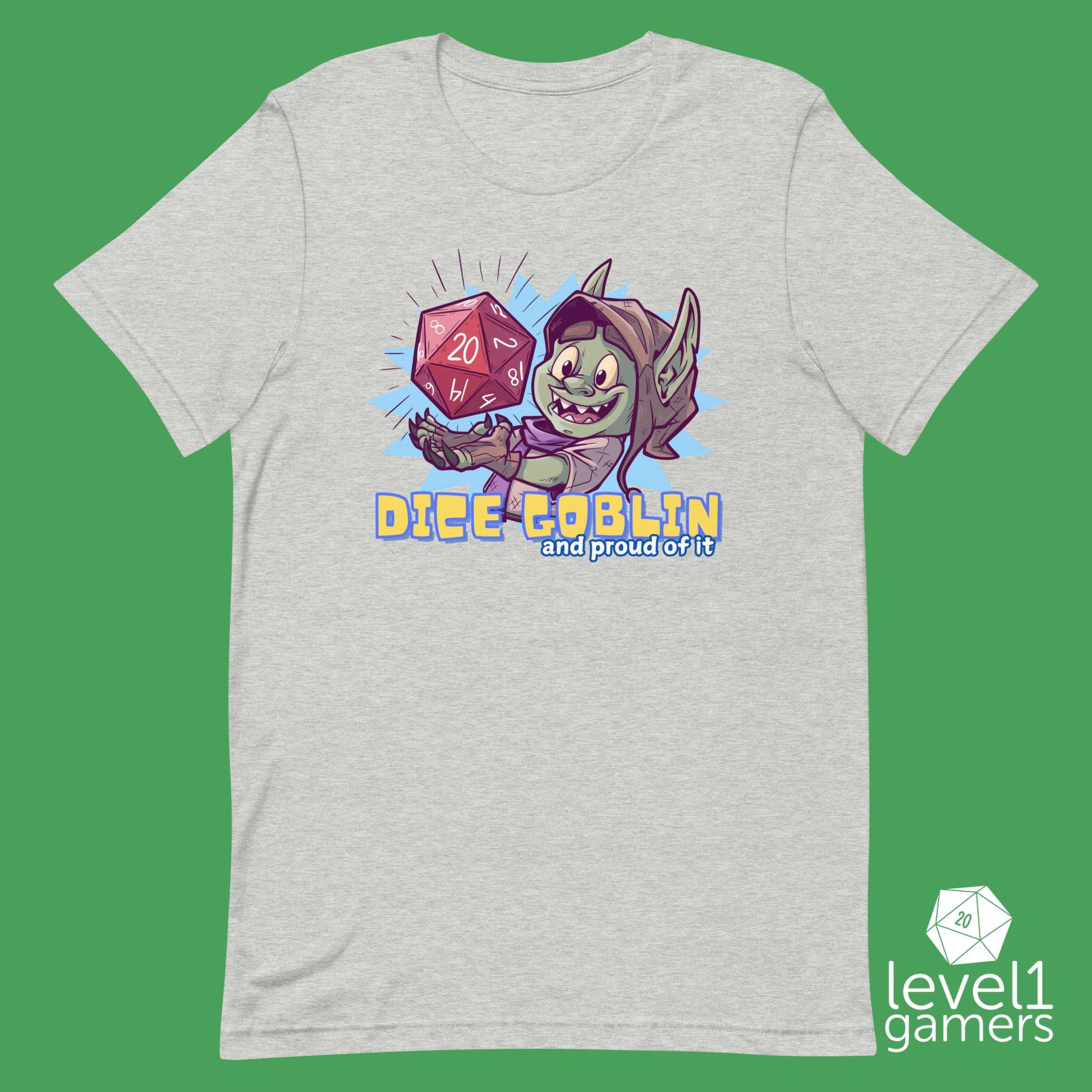 Proud Dice Goblin Unisex t-shirt Level 1 Gamers Athletic Heather XS