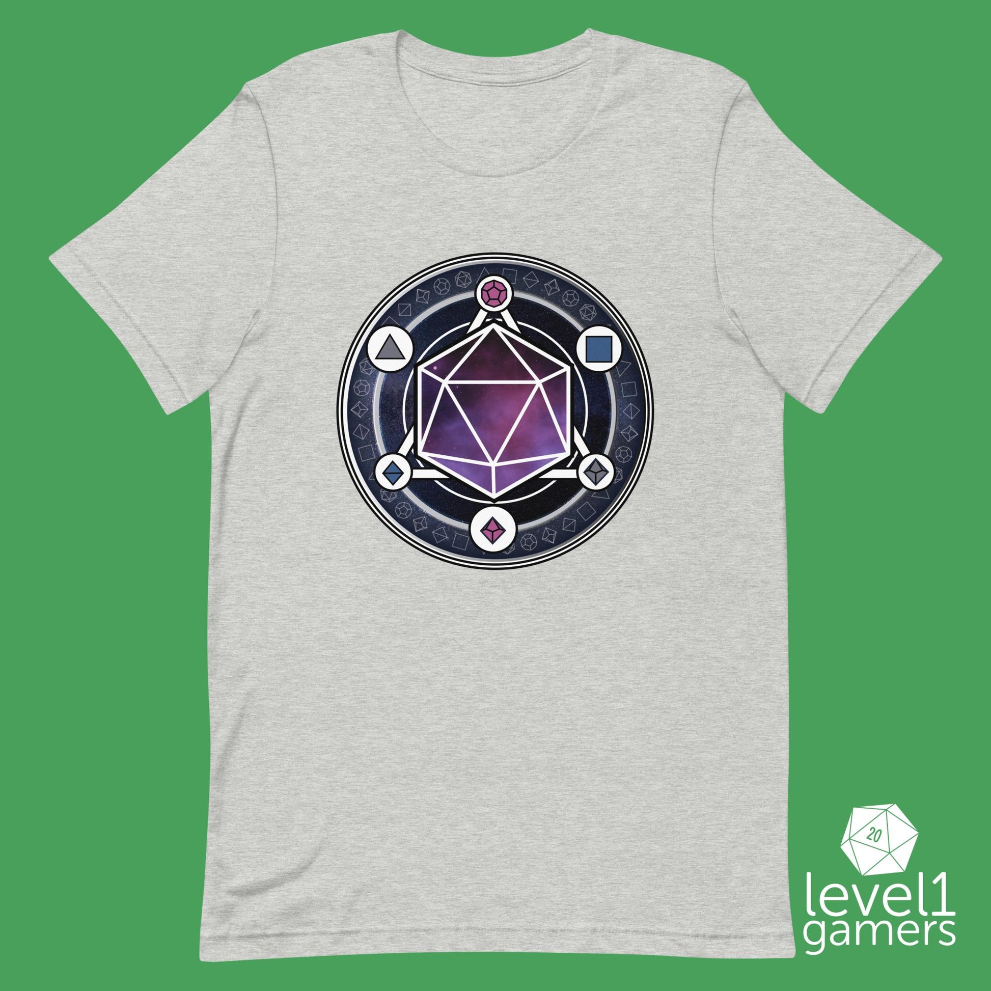 Dice Magic Circle Unisex t-shirt Level 1 Gamers Athletic Heather XS