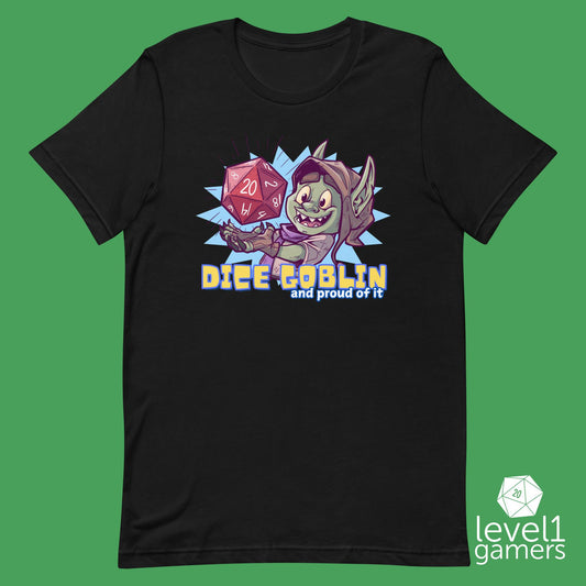 Proud Dice Goblin Unisex t-shirt Level 1 Gamers Black XS