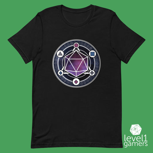 Dice Magic Circle Unisex t-shirt Level 1 Gamers Black XS
