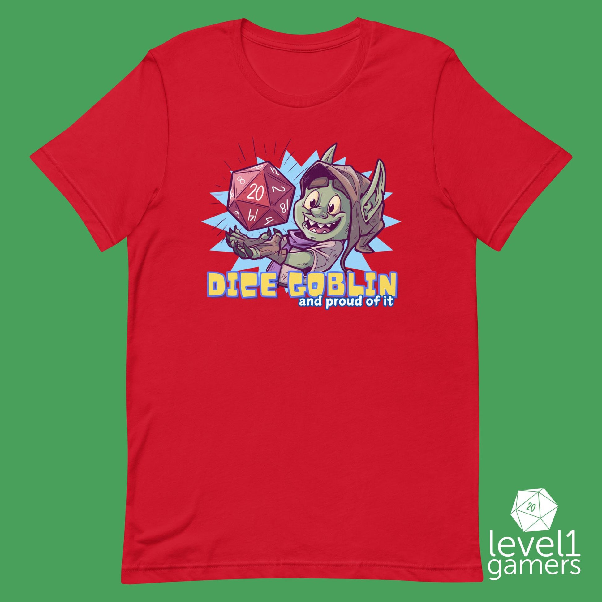 Proud Dice Goblin Unisex t-shirt Level 1 Gamers Red XS