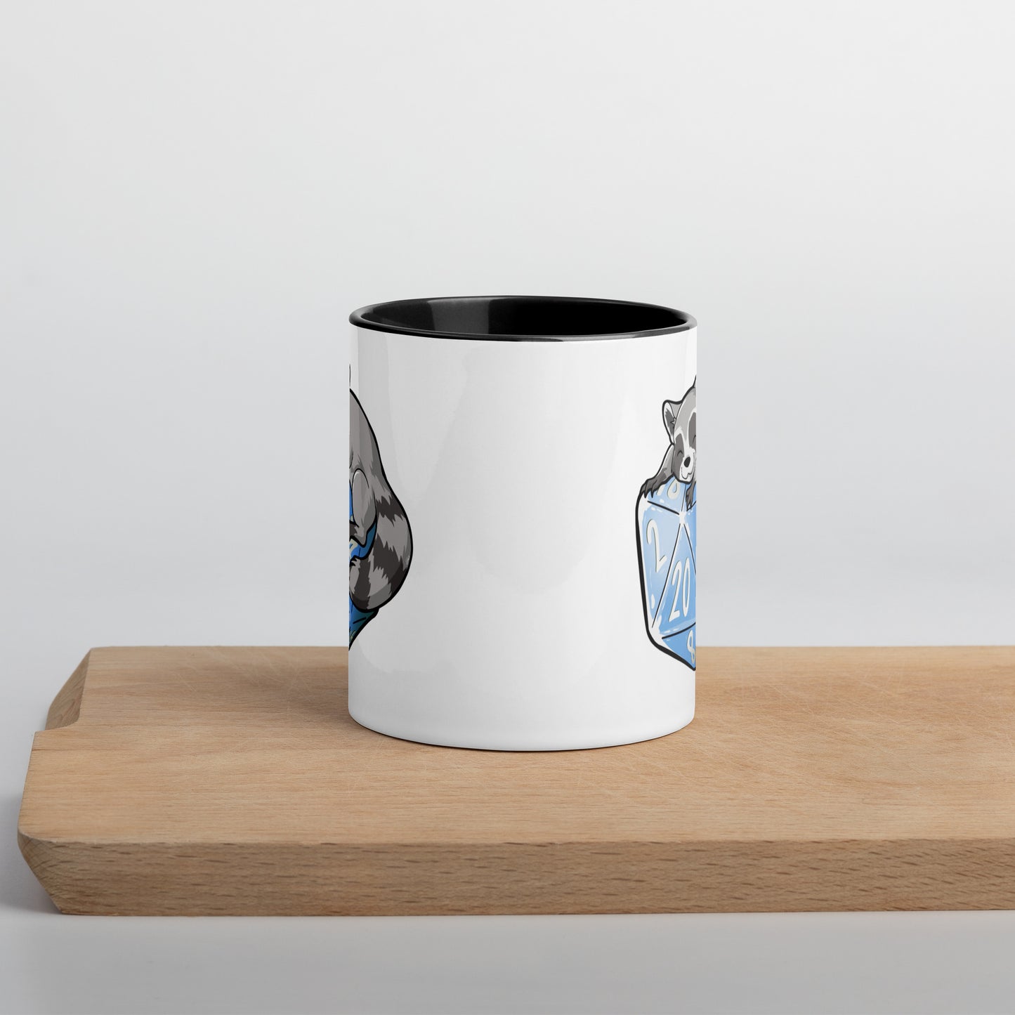 D20 Racoon Mug with Color Inside Level 1 Gamers
