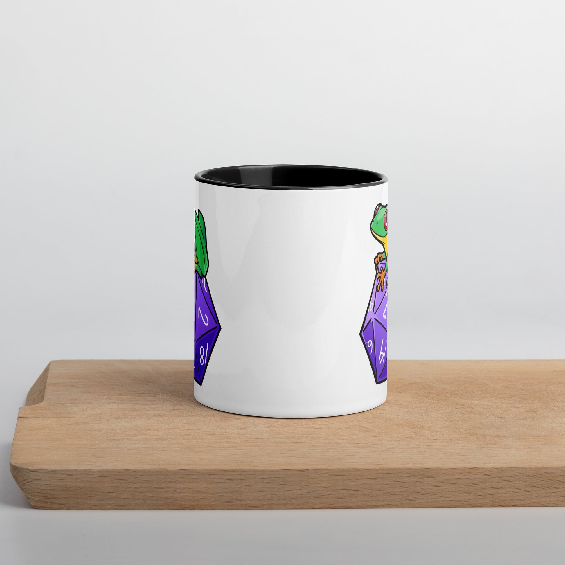 D20 Red-Eyed Tree Frog Mug with Color Inside  Level 1 Gamers