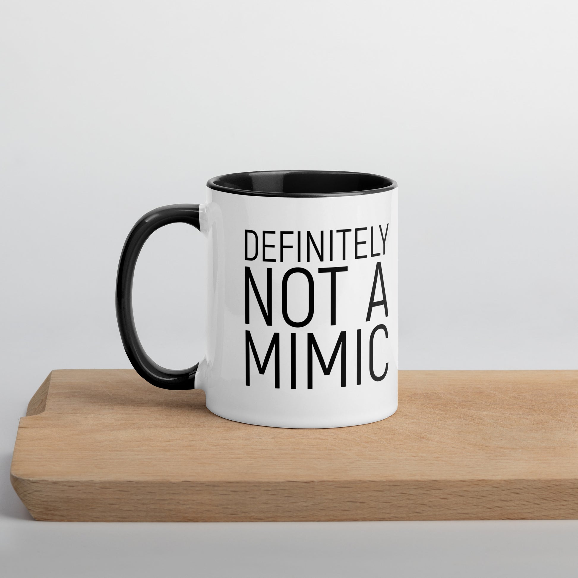 Definitely NOT a Mimic Double sided Mug with Color Inside  Level 1 Gamers Black 11oz