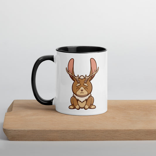 Jackalope Mug with Color Inside  Level 1 Gamers Black 11 oz