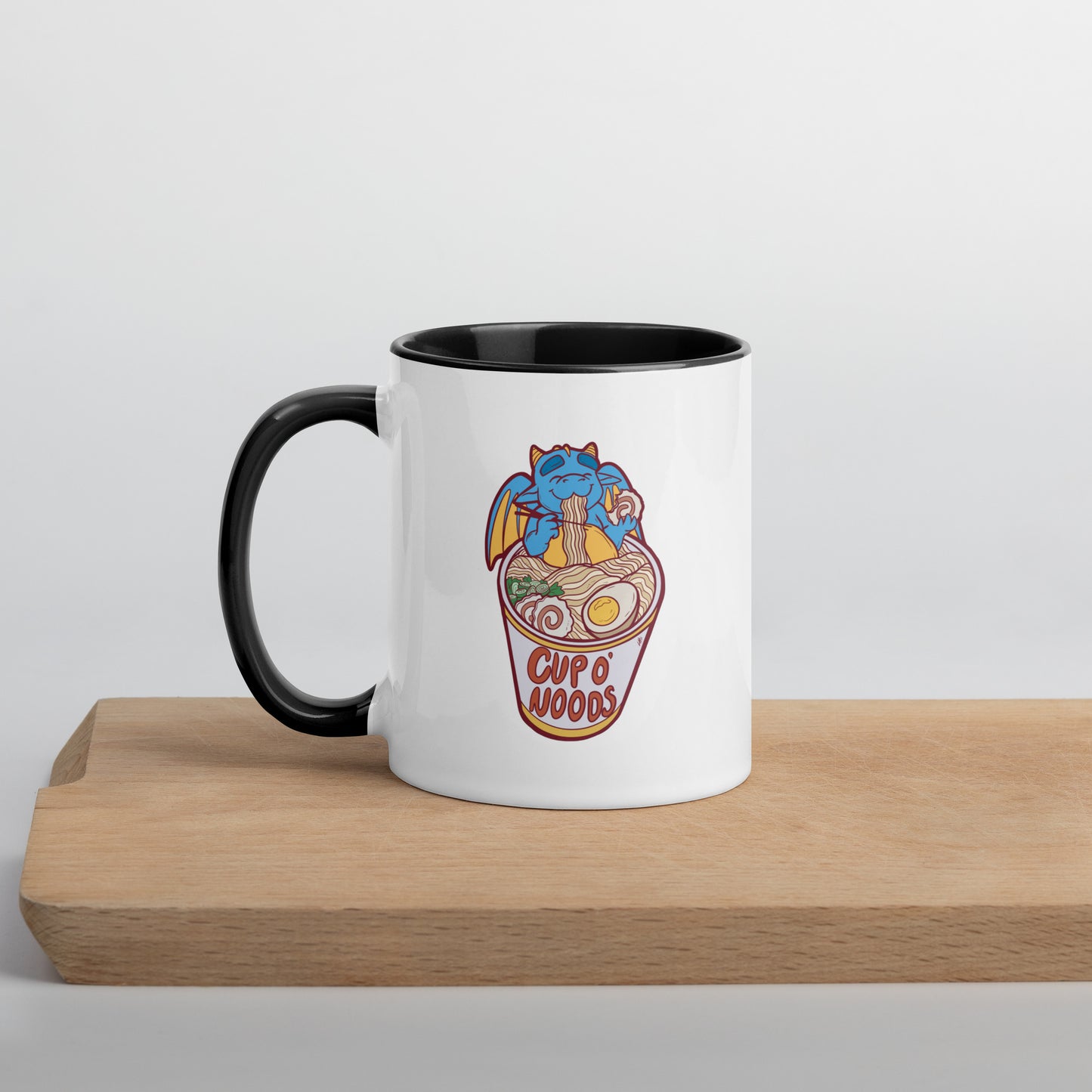 Cup O' Noods Dragon (Red) Mug with Color Inside Level 1 Gamers Black 11 oz
