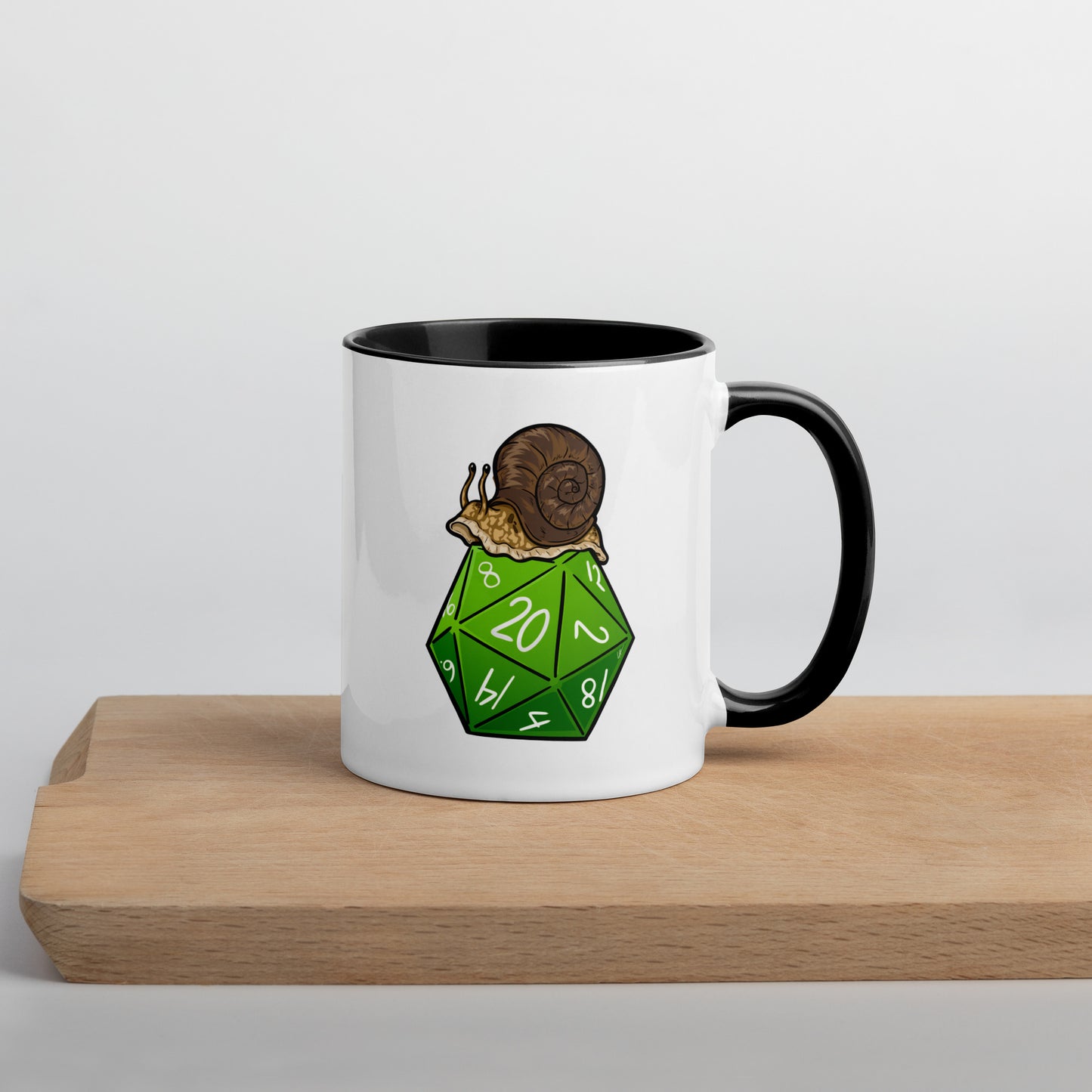 D20 Snail Mug with Color Inside Level 1 Gamers