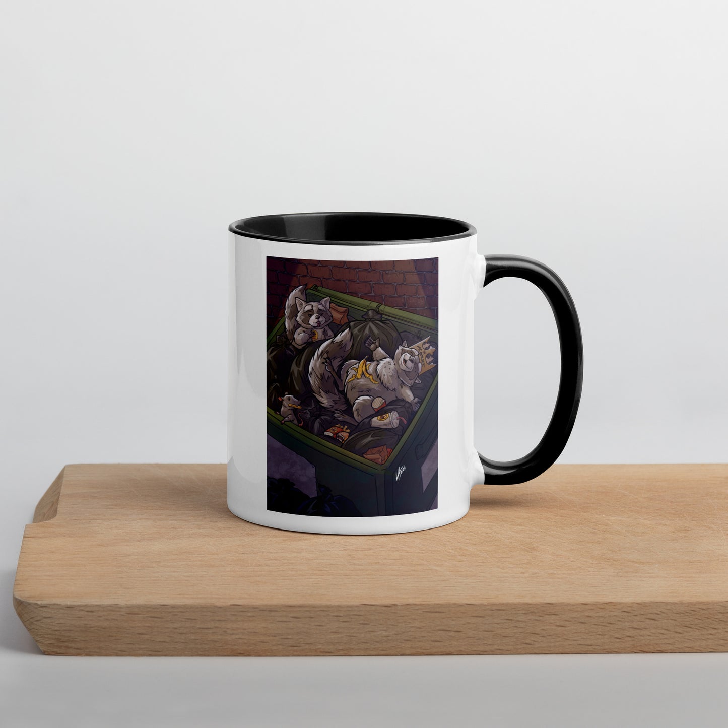 King of the Dumpster Raccoon Mug with Black Inside Level 1 Gamers 11 oz