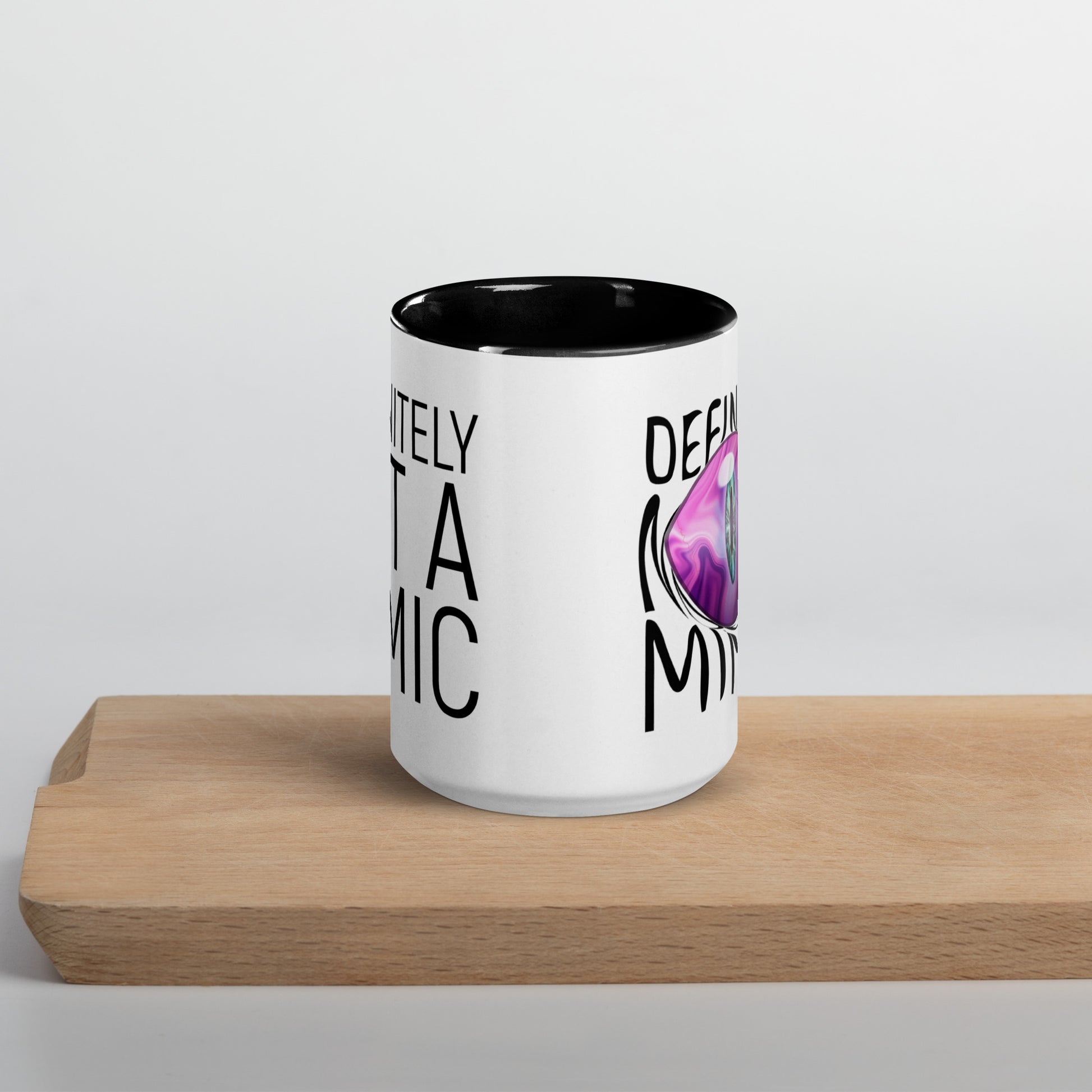 Definitely NOT a Mimic Double sided Mug with Color Inside  Level 1 Gamers