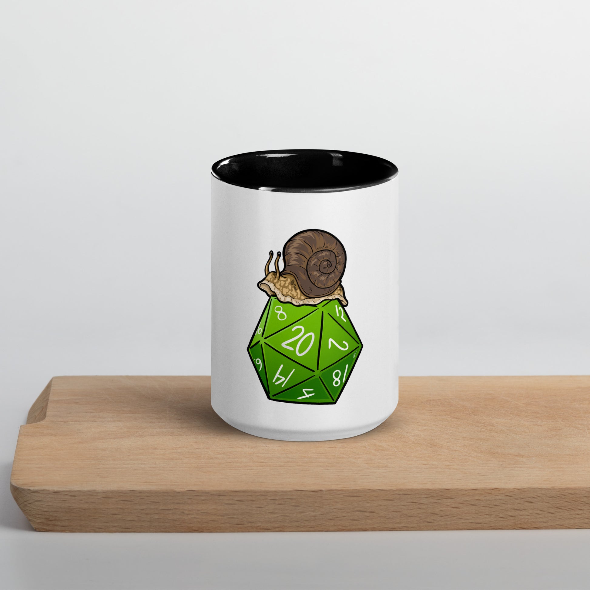 D20 Snail Mug with Color Inside  Level 1 Gamers