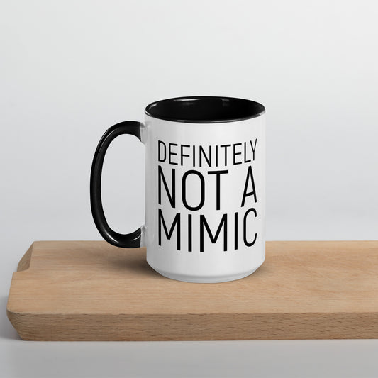 Definitely NOT a Mimic Double sided Mug with Color Inside  Level 1 Gamers Black 15oz