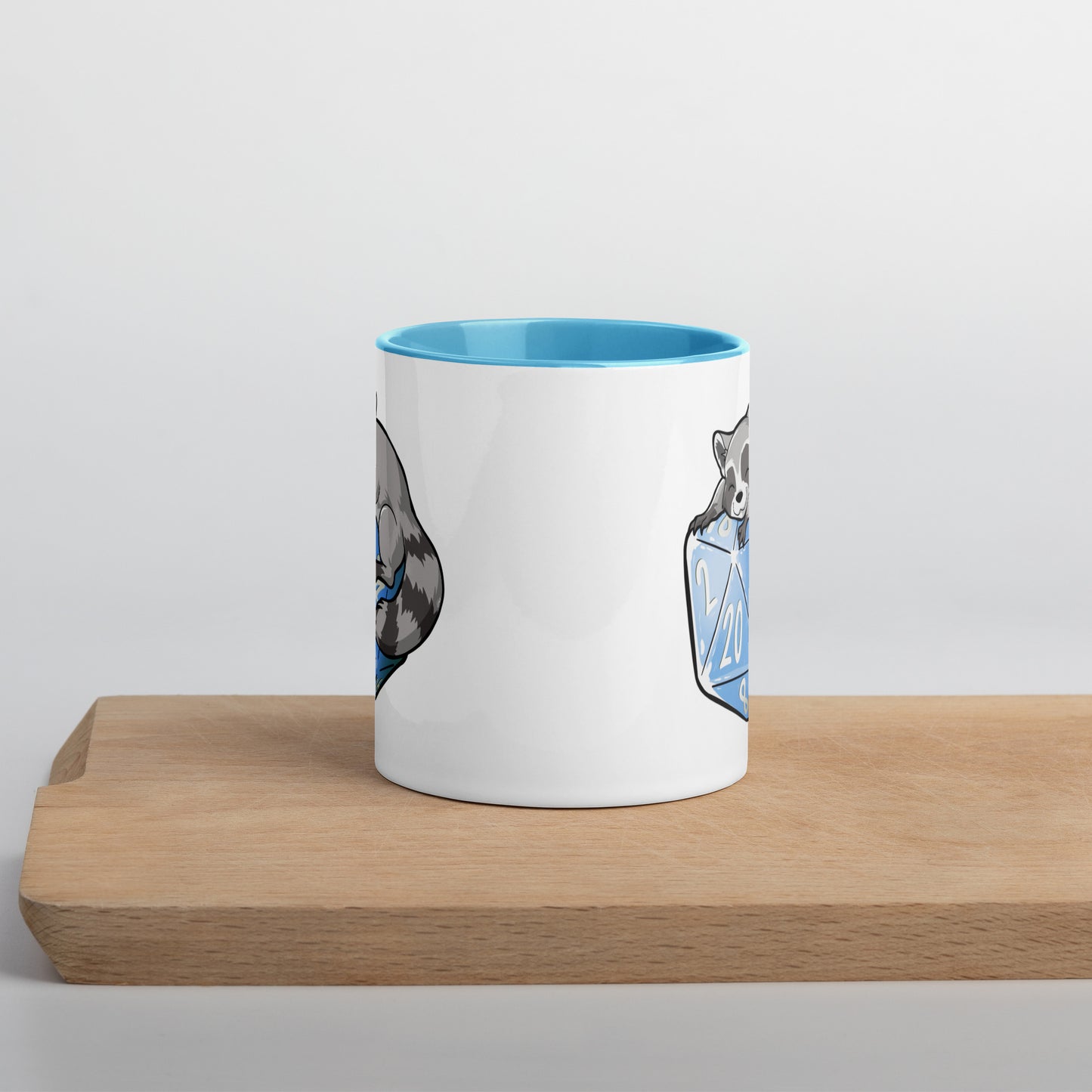 D20 Racoon Mug with Color Inside Level 1 Gamers