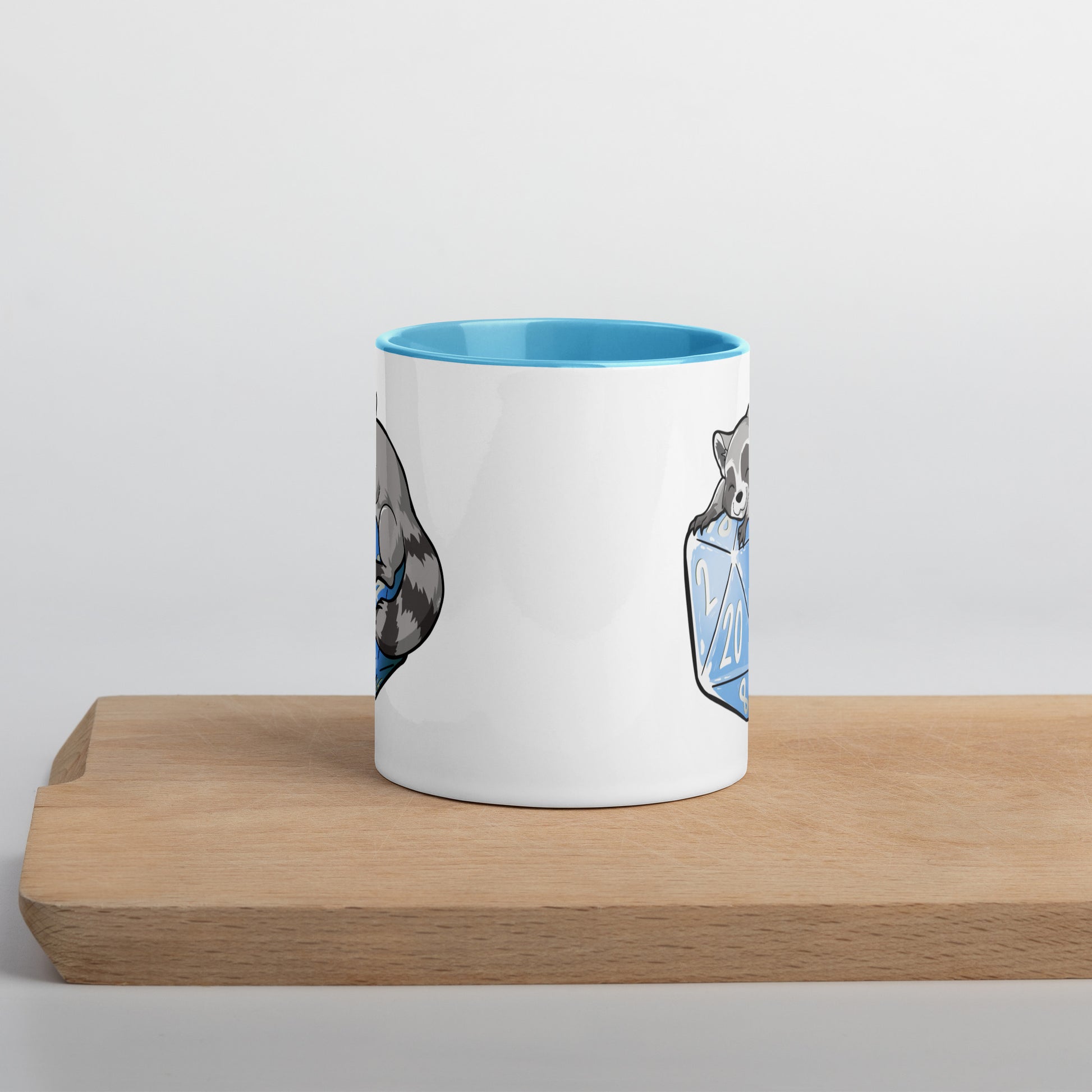 D20 Racoon Mug with Color Inside  Level 1 Gamers