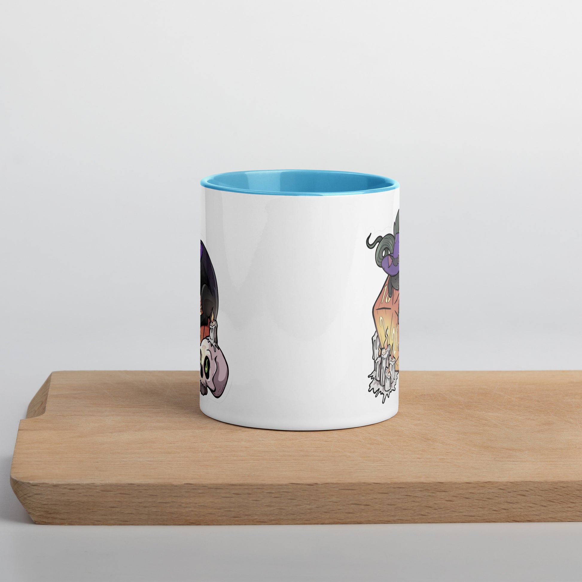 D20 Black Cat Mug with Color Inside  Level 1 Gamers