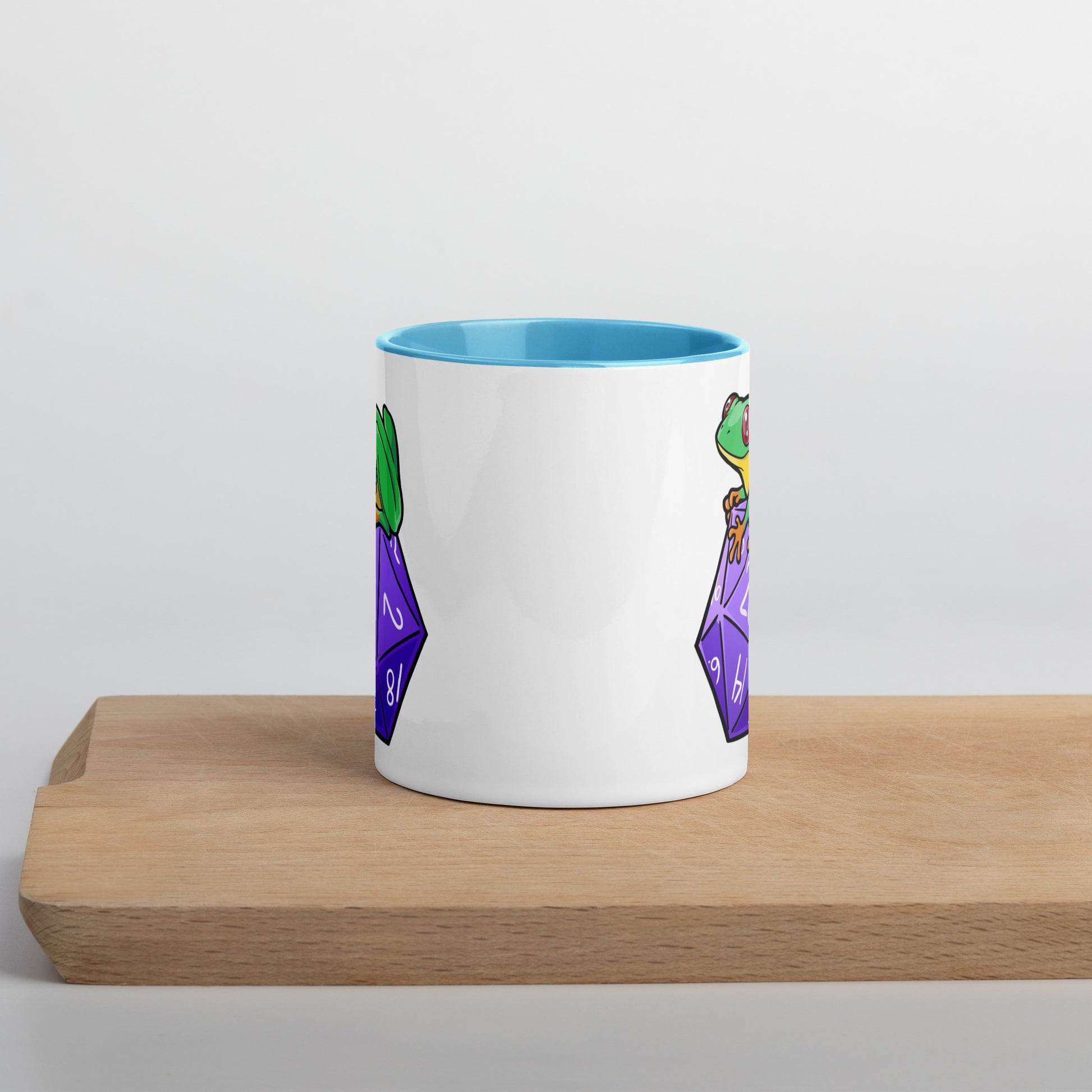 D20 Red-Eyed Tree Frog Mug with Color Inside  Level 1 Gamers