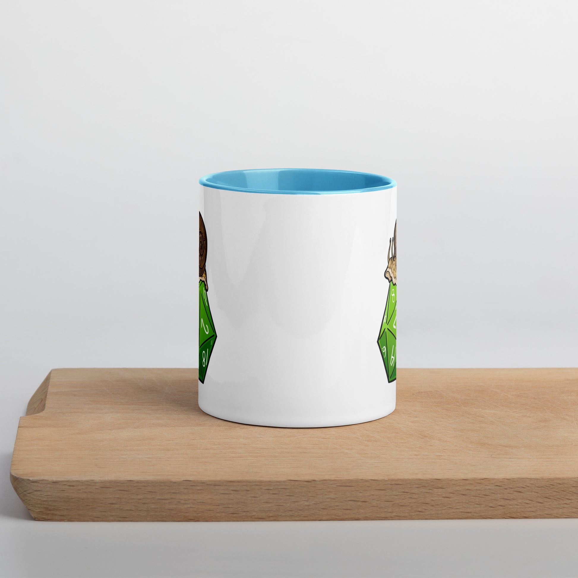 D20 Snail Mug with Color Inside  Level 1 Gamers