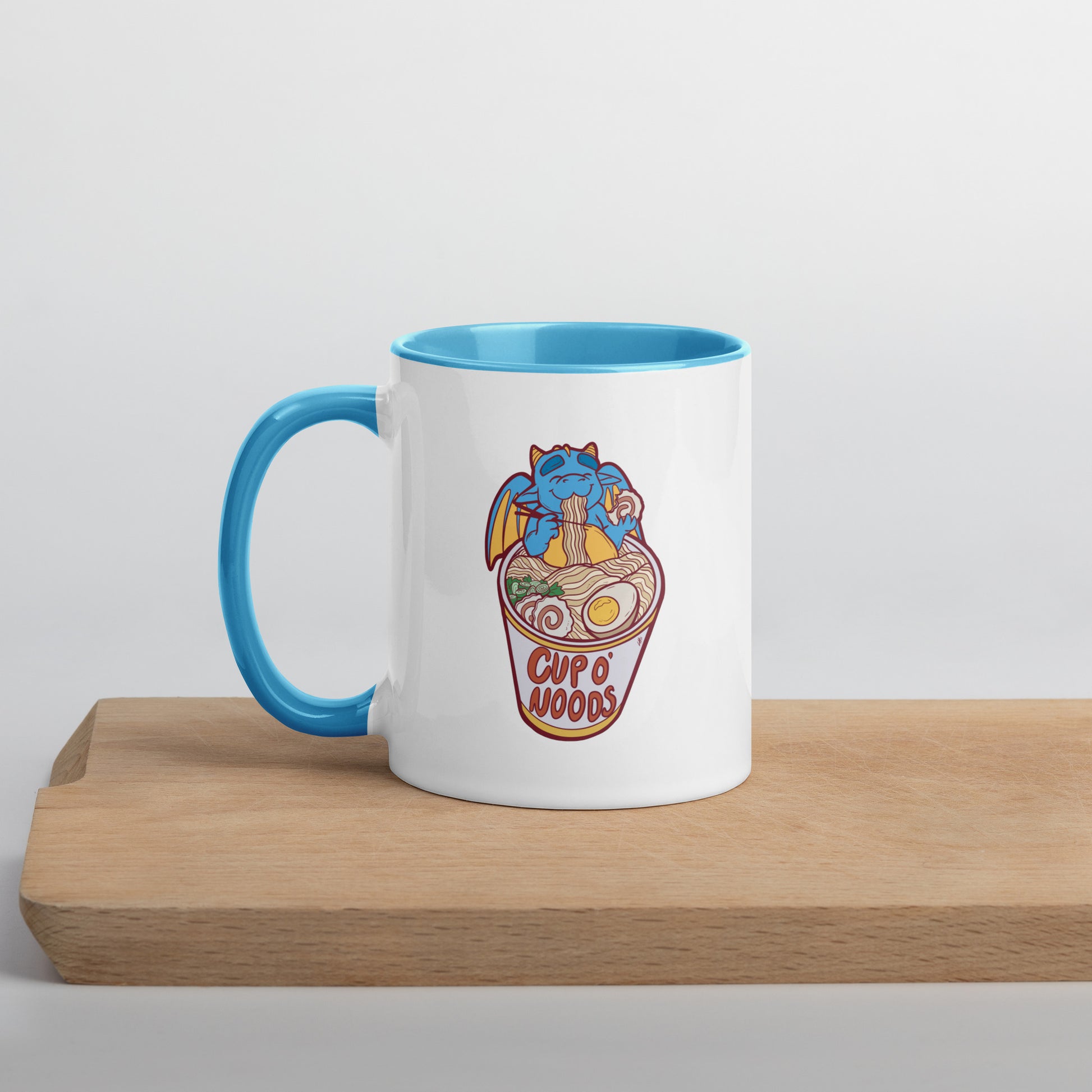 Cup O' Noods Dragon (Red) Mug with Color Inside  Level 1 Gamers Blue 11 oz