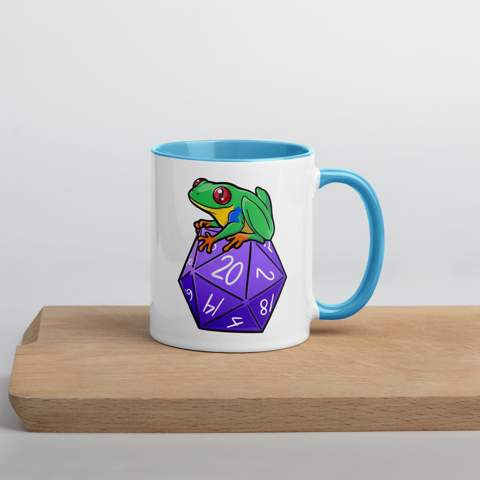D20 Red-Eyed Tree Frog Mug with Color Inside  Level 1 Gamers