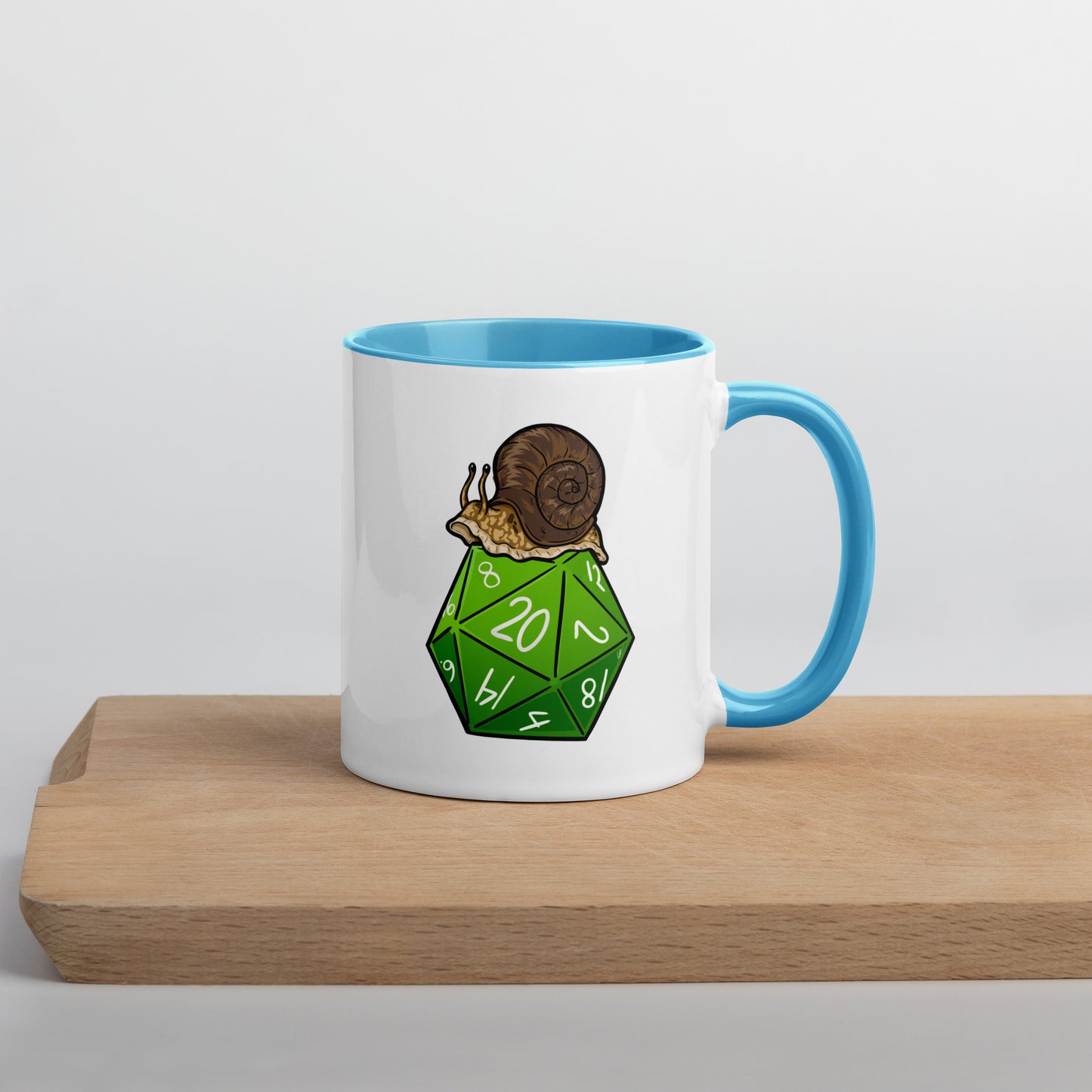 D20 Snail Mug with Color Inside Level 1 Gamers