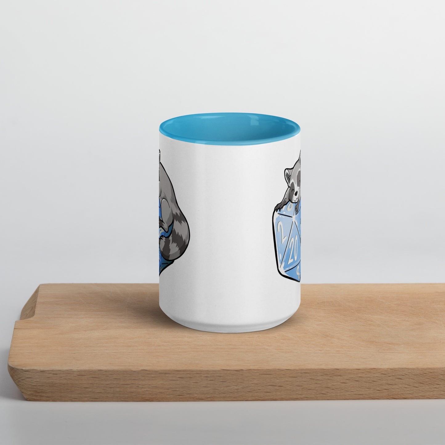 D20 Racoon Mug with Color Inside Level 1 Gamers
