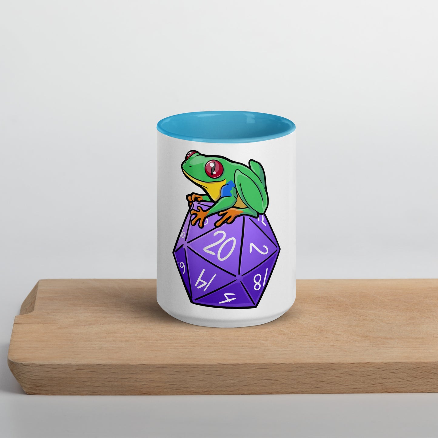 D20 Red-Eyed Tree Frog Mug with Color Inside  Level 1 Gamers