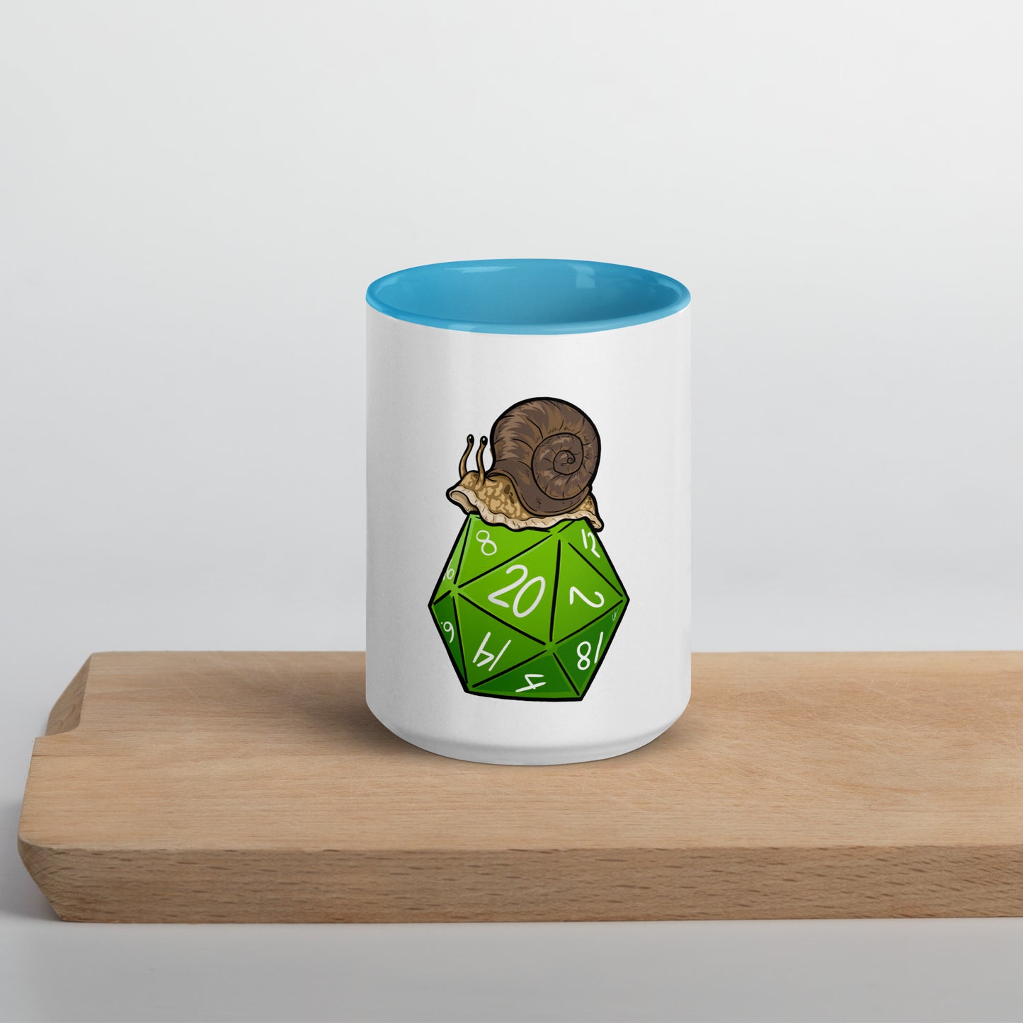 D20 Snail Mug with Color Inside Level 1 Gamers