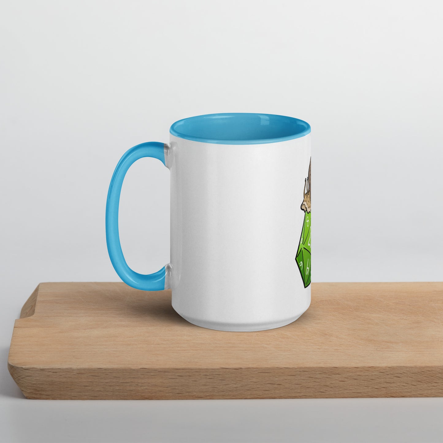 D20 Snail Mug with Color Inside Level 1 Gamers Blue 15 oz