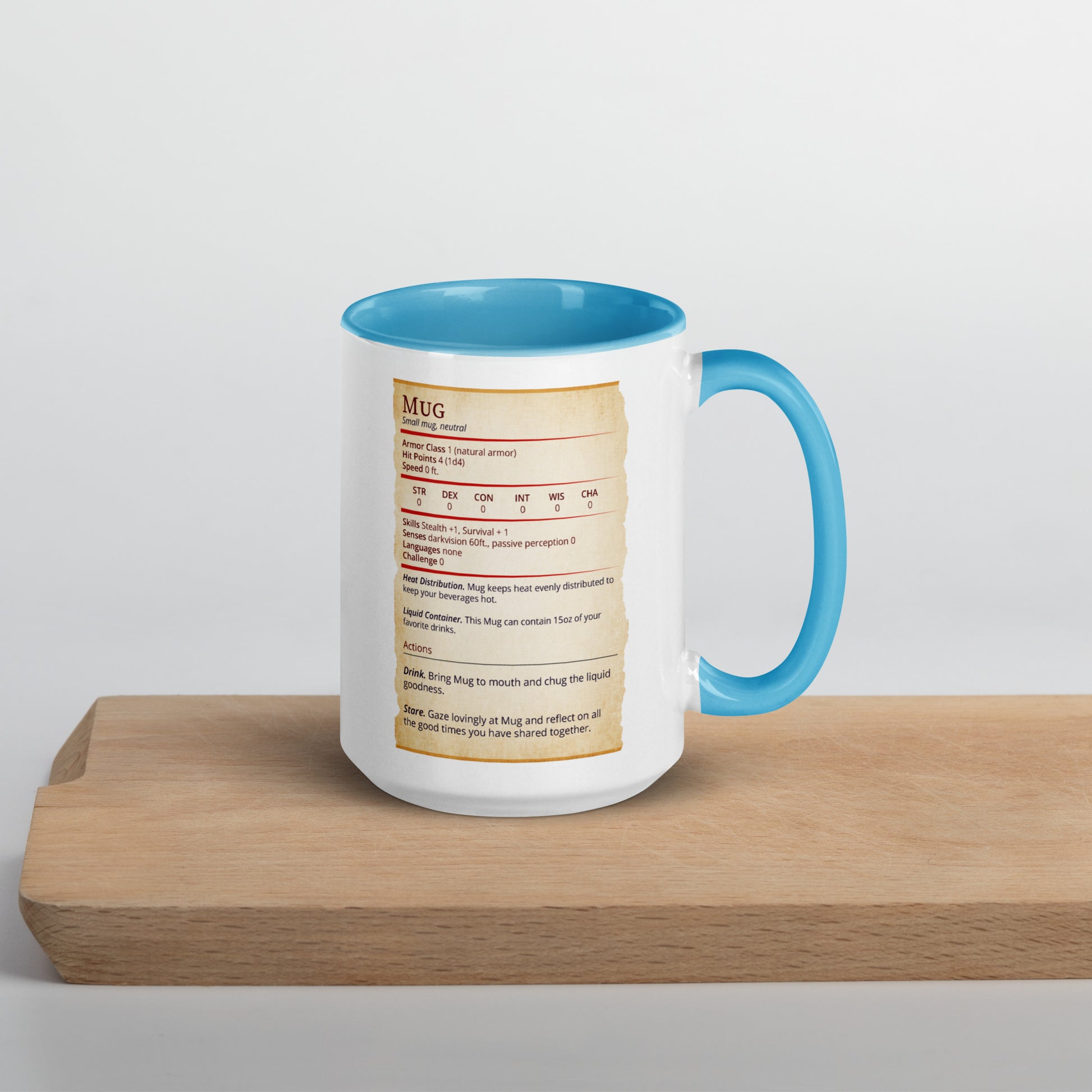 Mug Stat Card with Color Inside  Level 1 Gamers