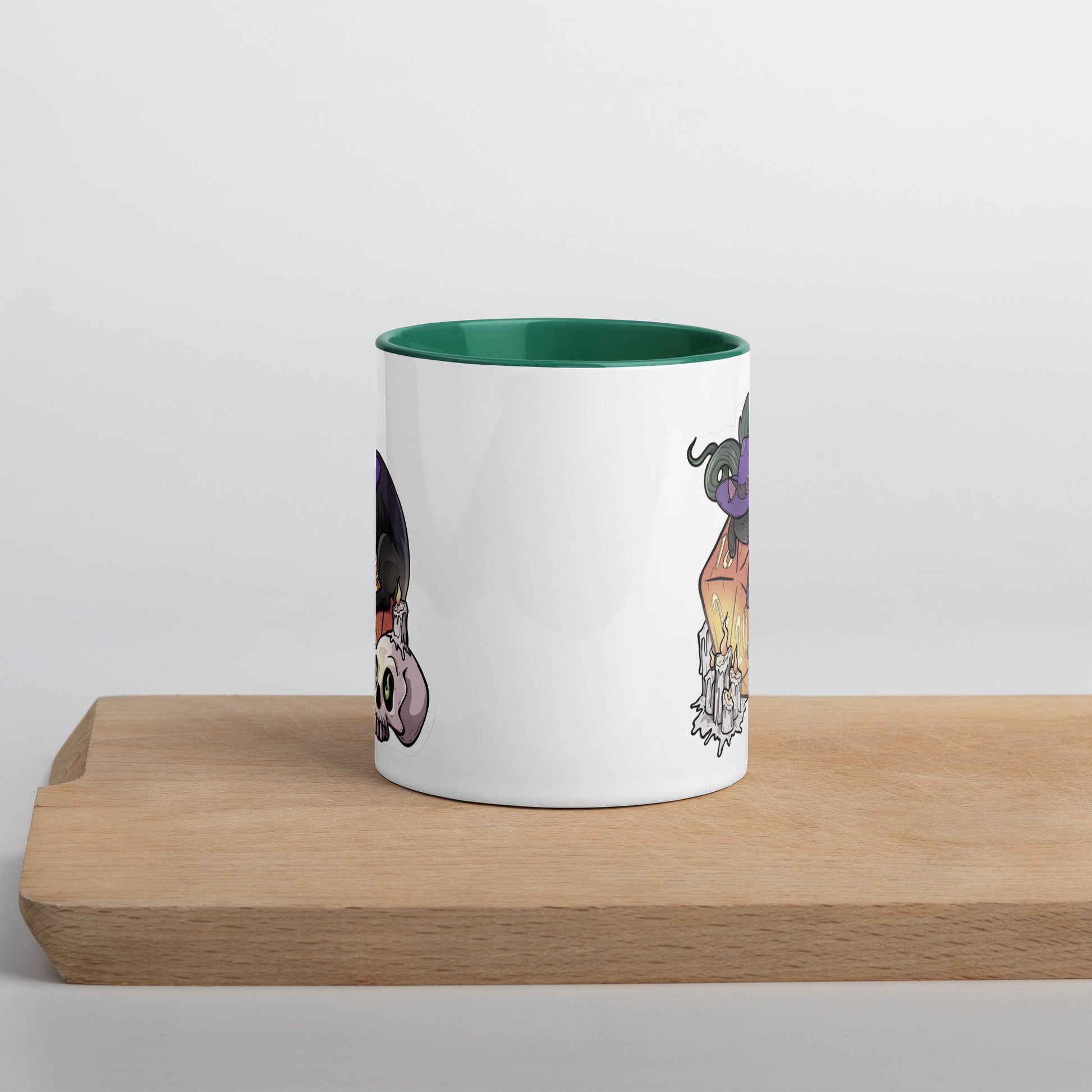 D20 Black Cat Mug with Color Inside  Level 1 Gamers