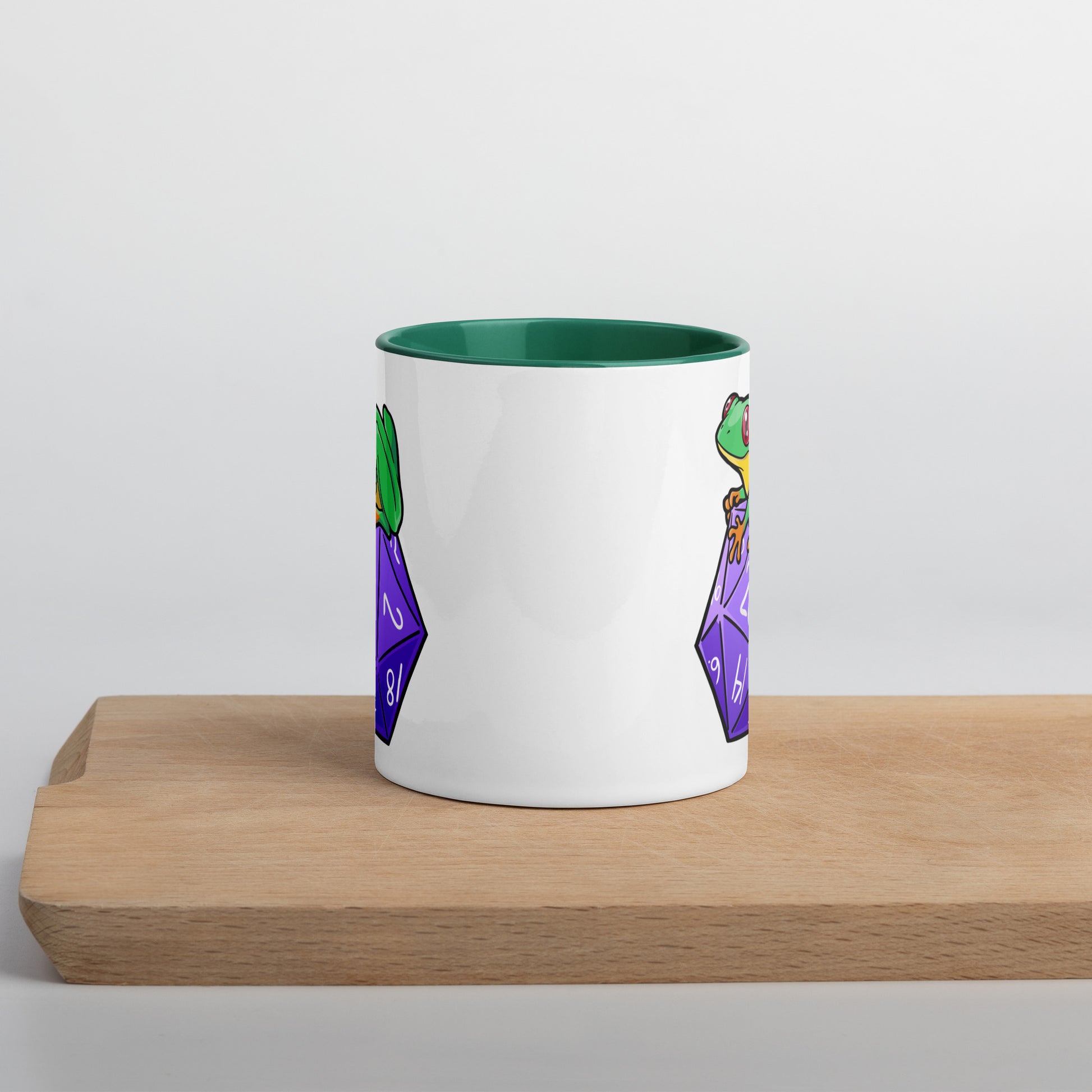 D20 Red-Eyed Tree Frog Mug with Color Inside  Level 1 Gamers