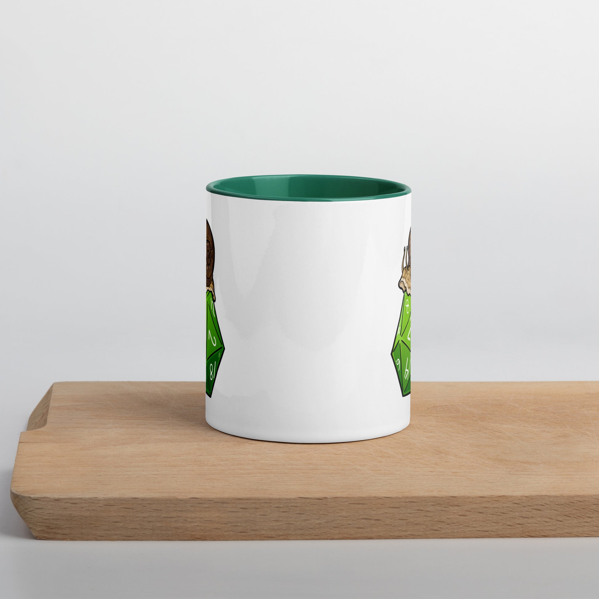 D20 Snail Mug with Color Inside  Level 1 Gamers