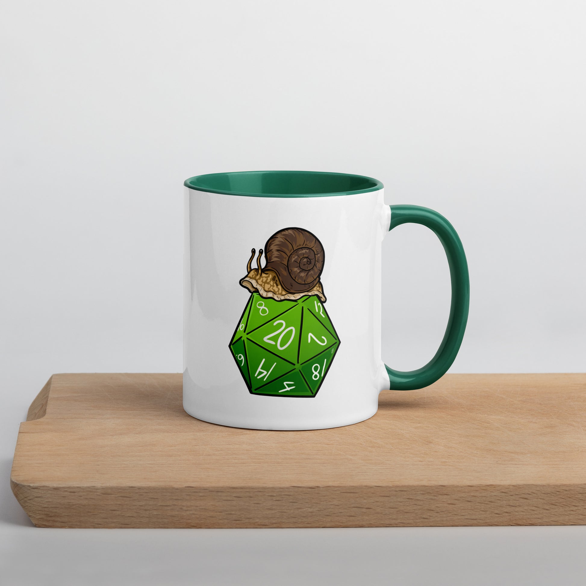 D20 Snail Mug with Color Inside  Level 1 Gamers