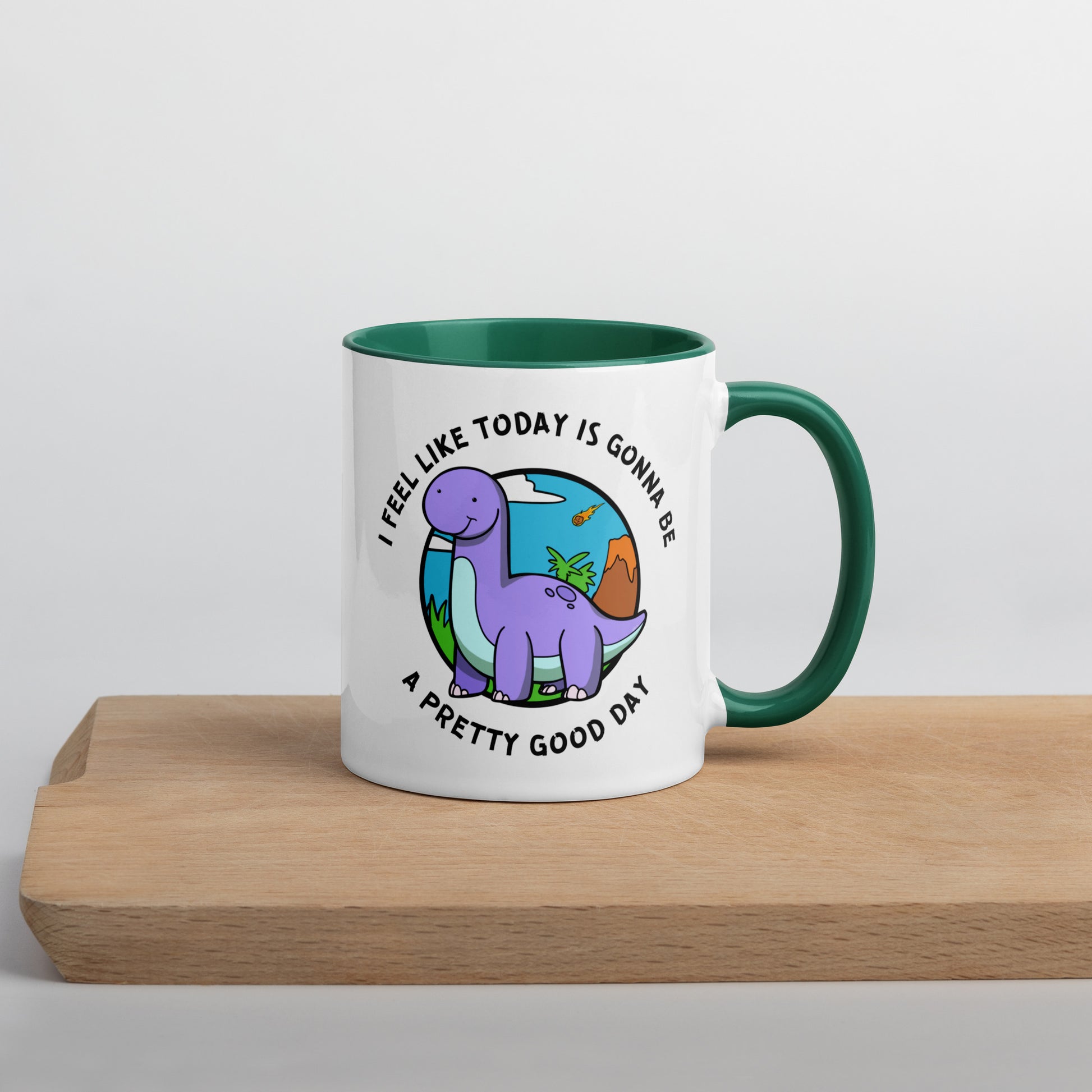 Good Day Dino Mug  Level 1 Gamers Dark green 11 oz