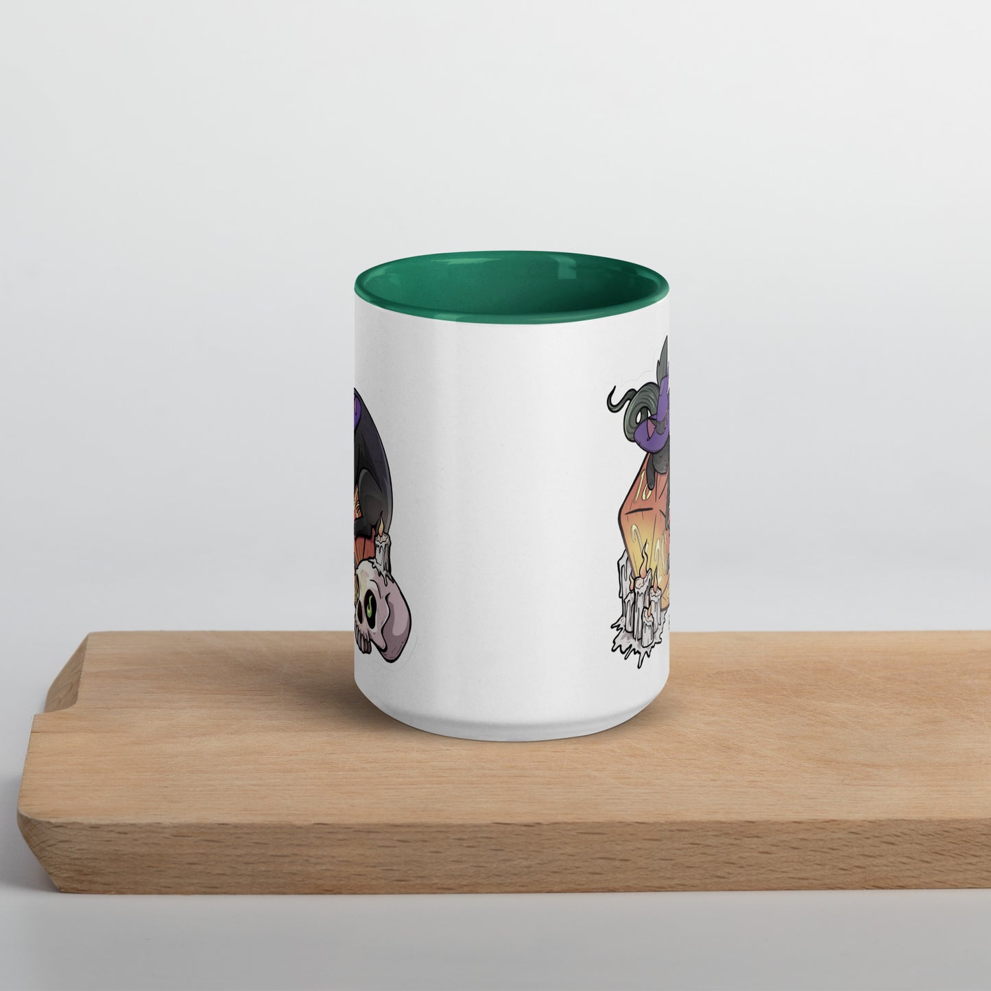 D20 Black Cat Mug with Color Inside Level 1 Gamers