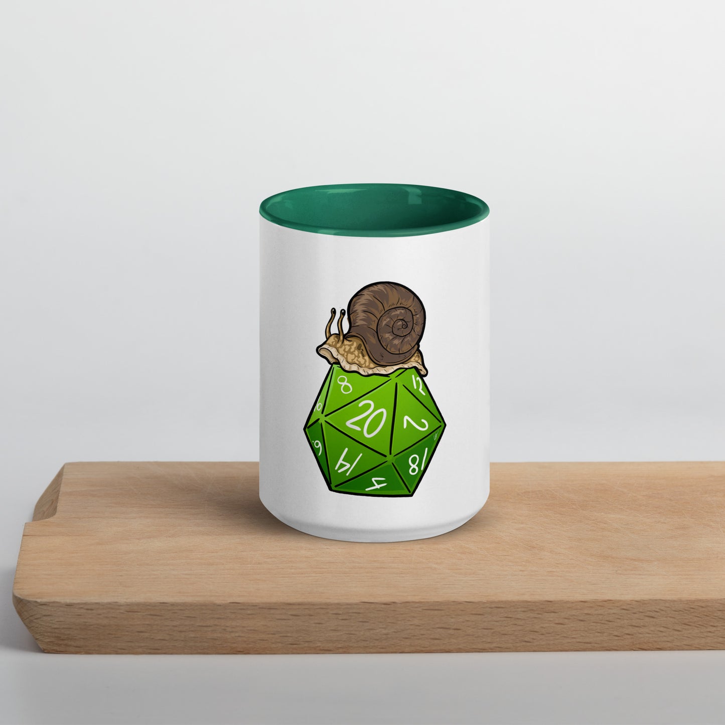 D20 Snail Mug with Color Inside Level 1 Gamers