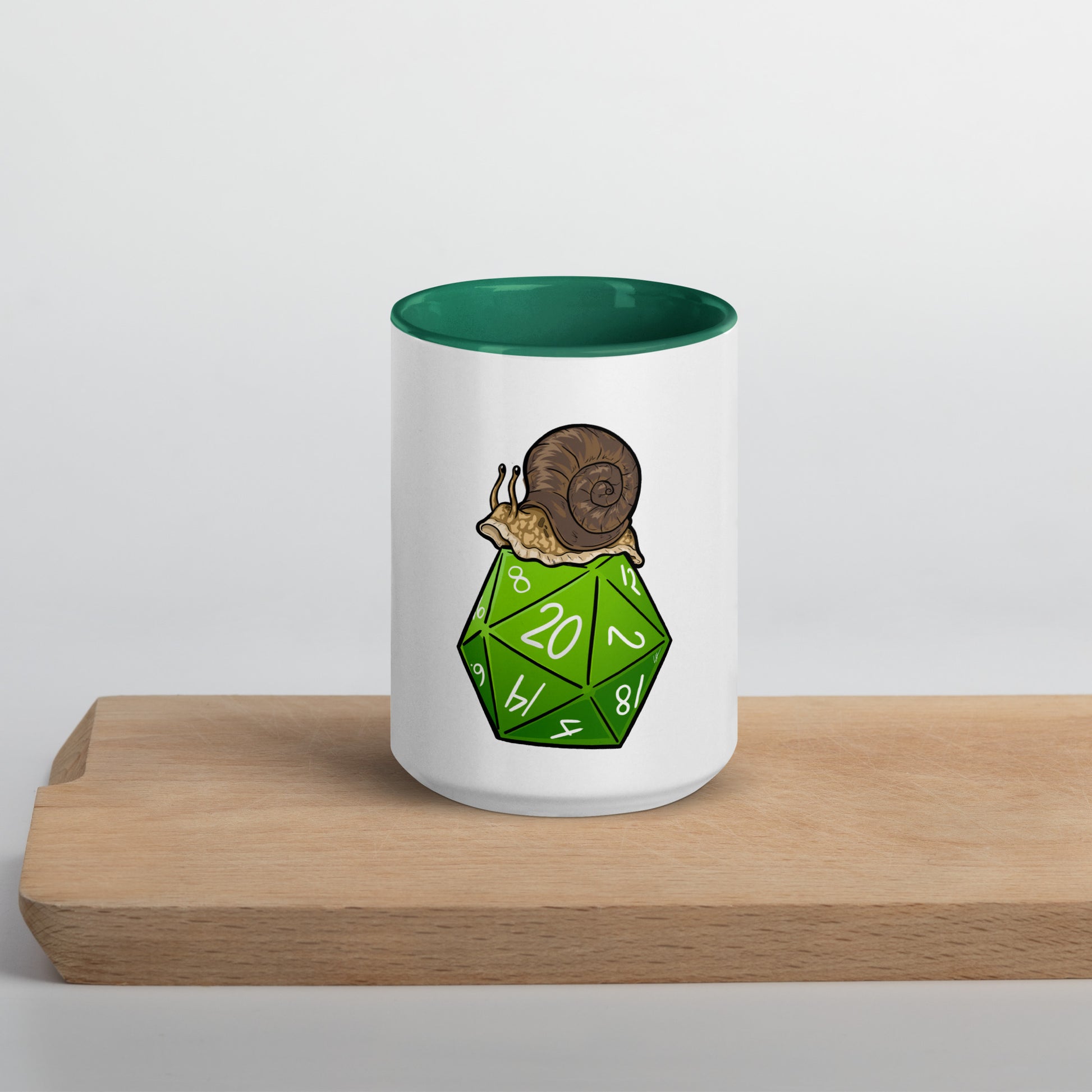 D20 Snail Mug with Color Inside  Level 1 Gamers